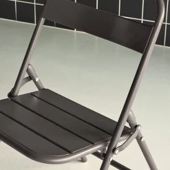 Silla de jardín bistró plegable de acero, set de 2