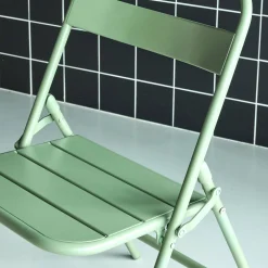 Silla de jardín bistró plegable de acero, set de 2