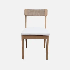 Silla de jardín de acacia y cuerda, set de 4