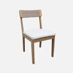 Silla de jardín de acacia y cuerda, set de 4