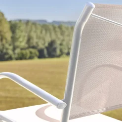 Silla de jardín de aluminio y textileno, set de 4