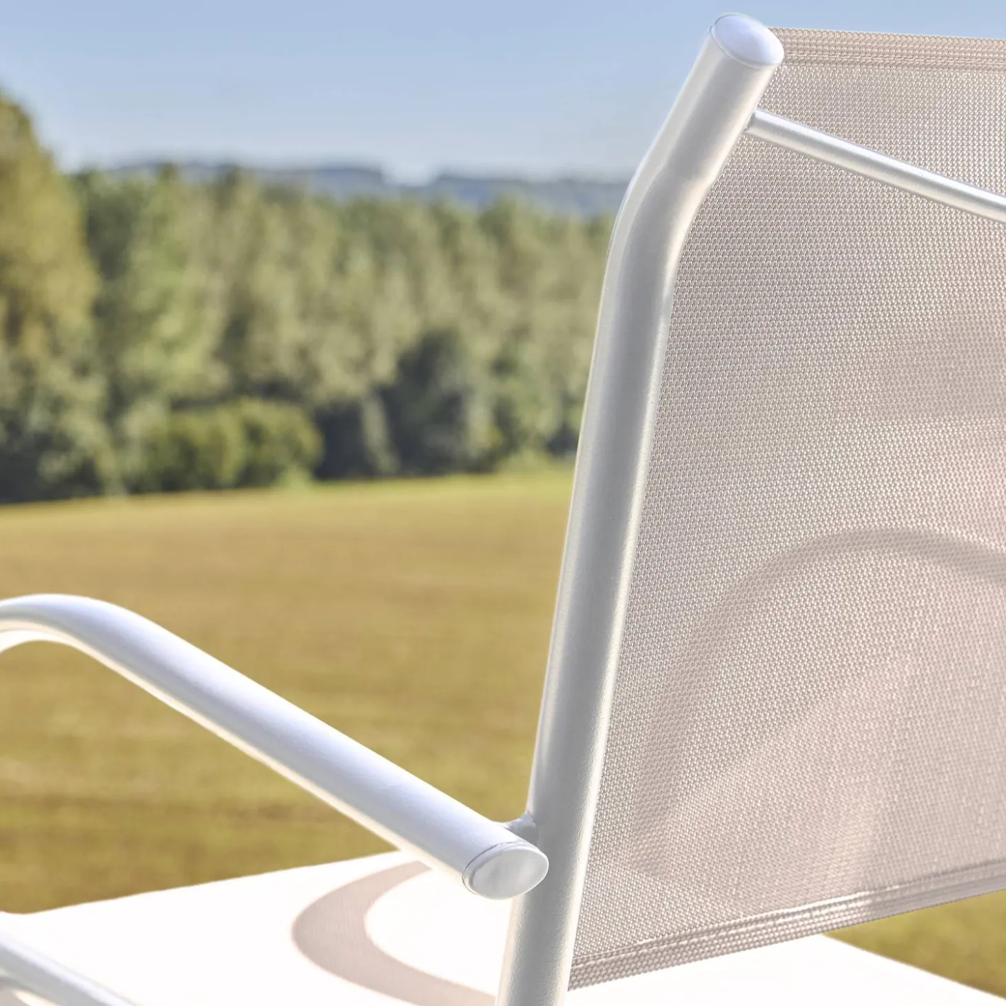 Silla de jardín de aluminio y textileno, set de 4