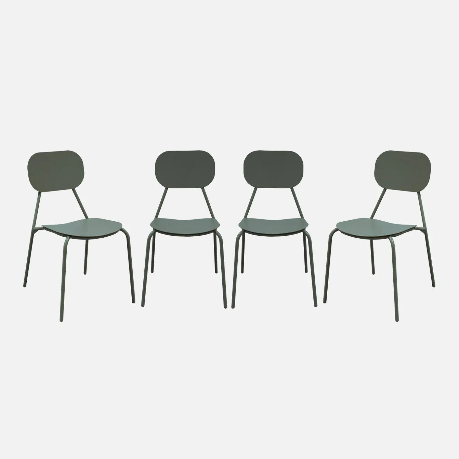 Silla de jardín de aluminio, set de 4