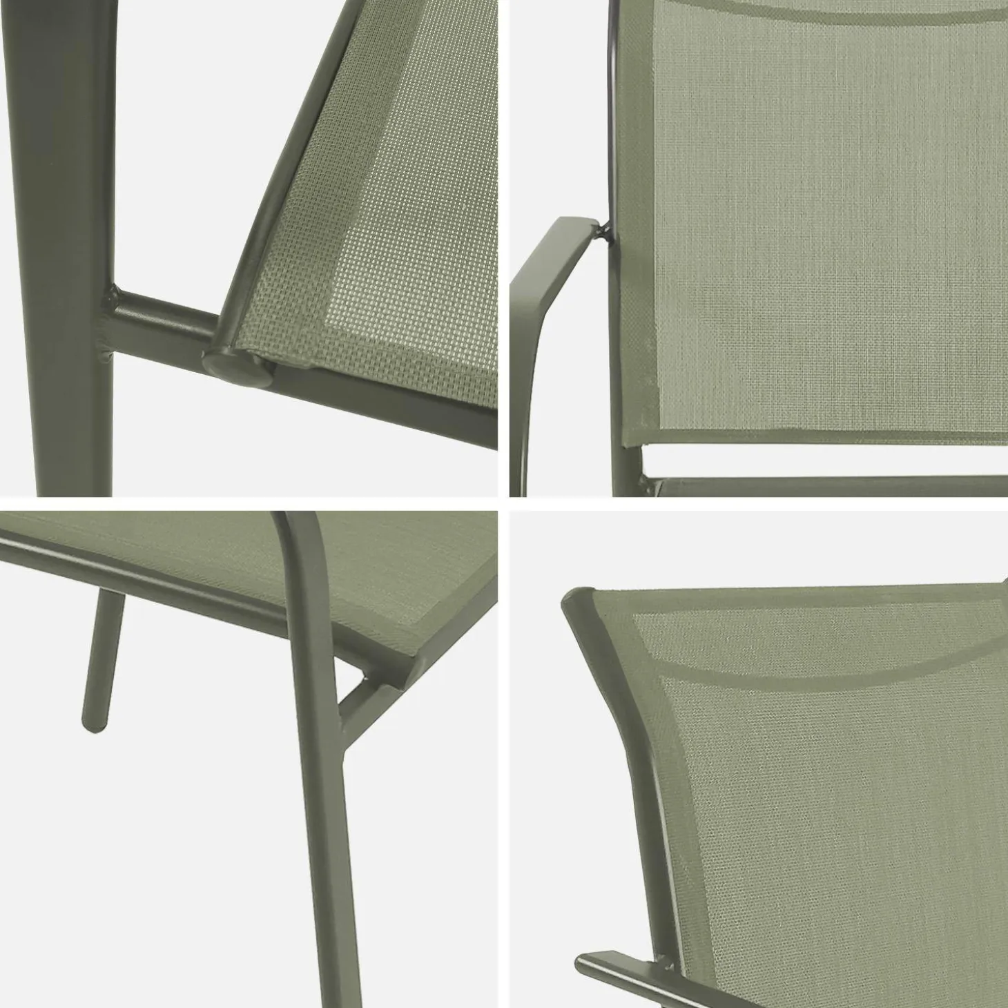 Silla de jardín de aluminio y textileno, set de 2
