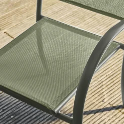 Silla de jardín de aluminio y textileno, set de 2