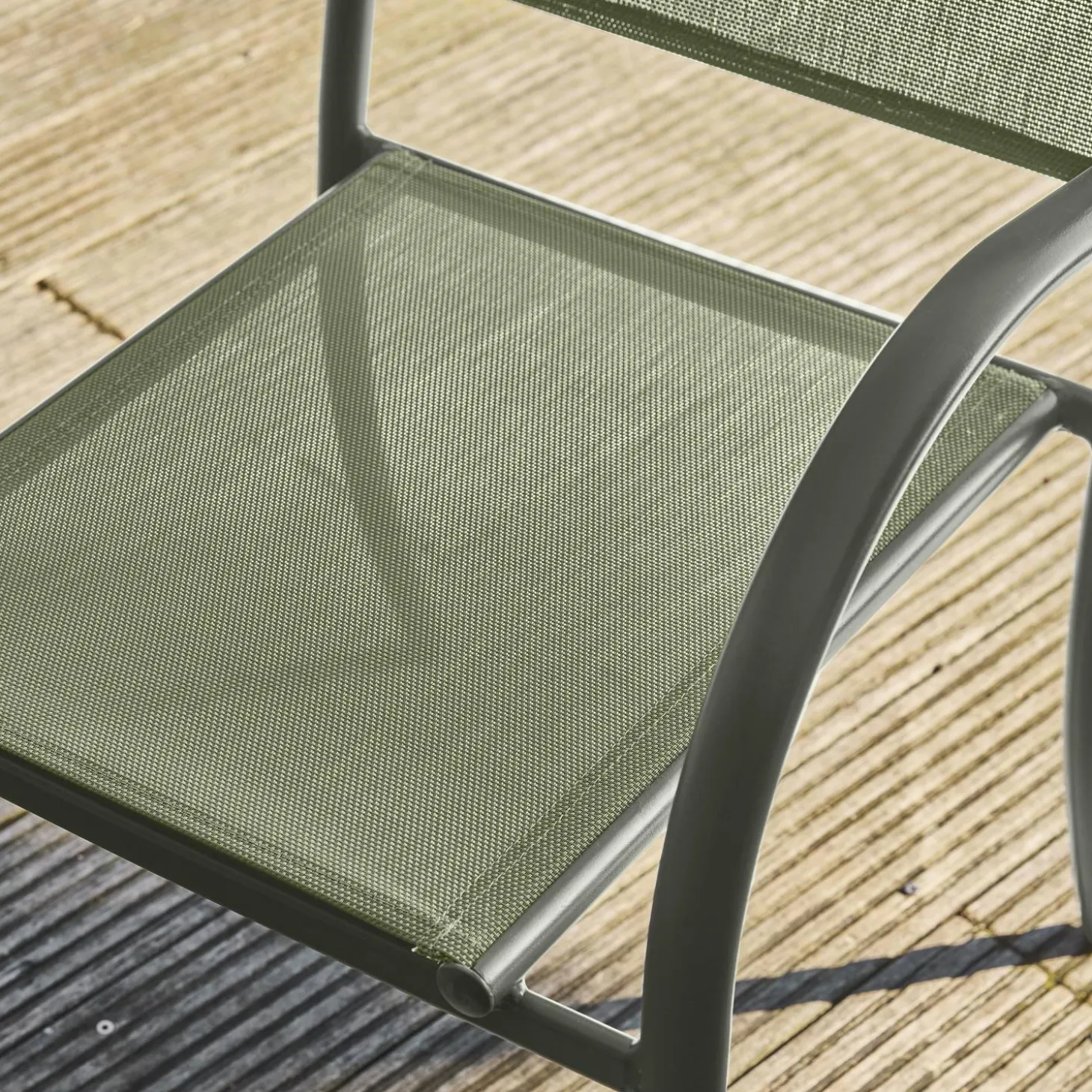 Silla de jardín de aluminio y textileno, set de 2