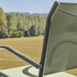 Silla de jardín de aluminio y textileno, set de 2