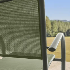 Silla de jardín de aluminio y textileno, set de 2