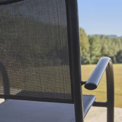 Silla de jardín de aluminio y textileno, set de 2