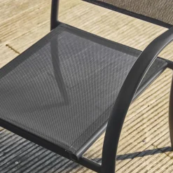 Silla de jardín de aluminio y textileno, set de 2
