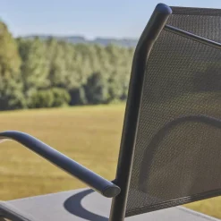 Silla de jardín de aluminio y textileno, set de 2