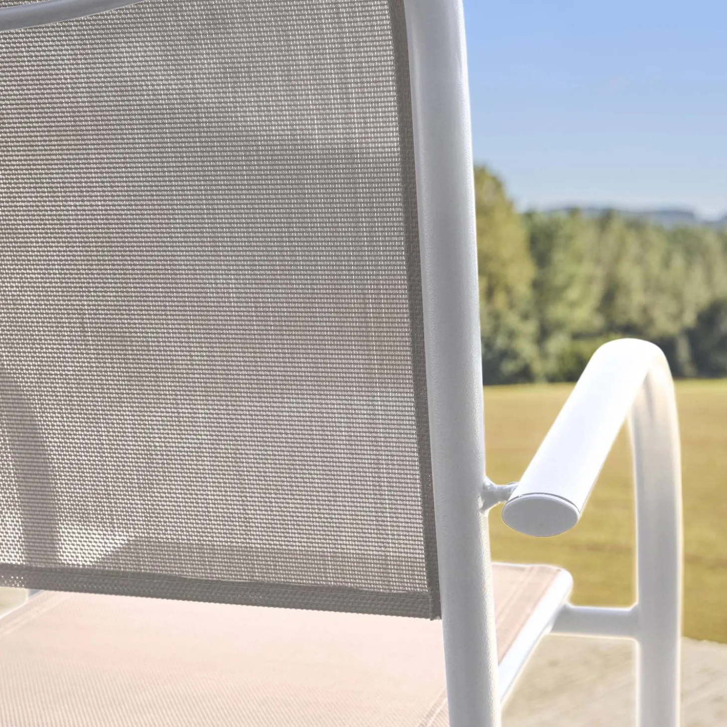 Silla de jardín de aluminio y textileno, set de 2
