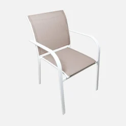 Silla de jardín de aluminio y textileno, set de 2