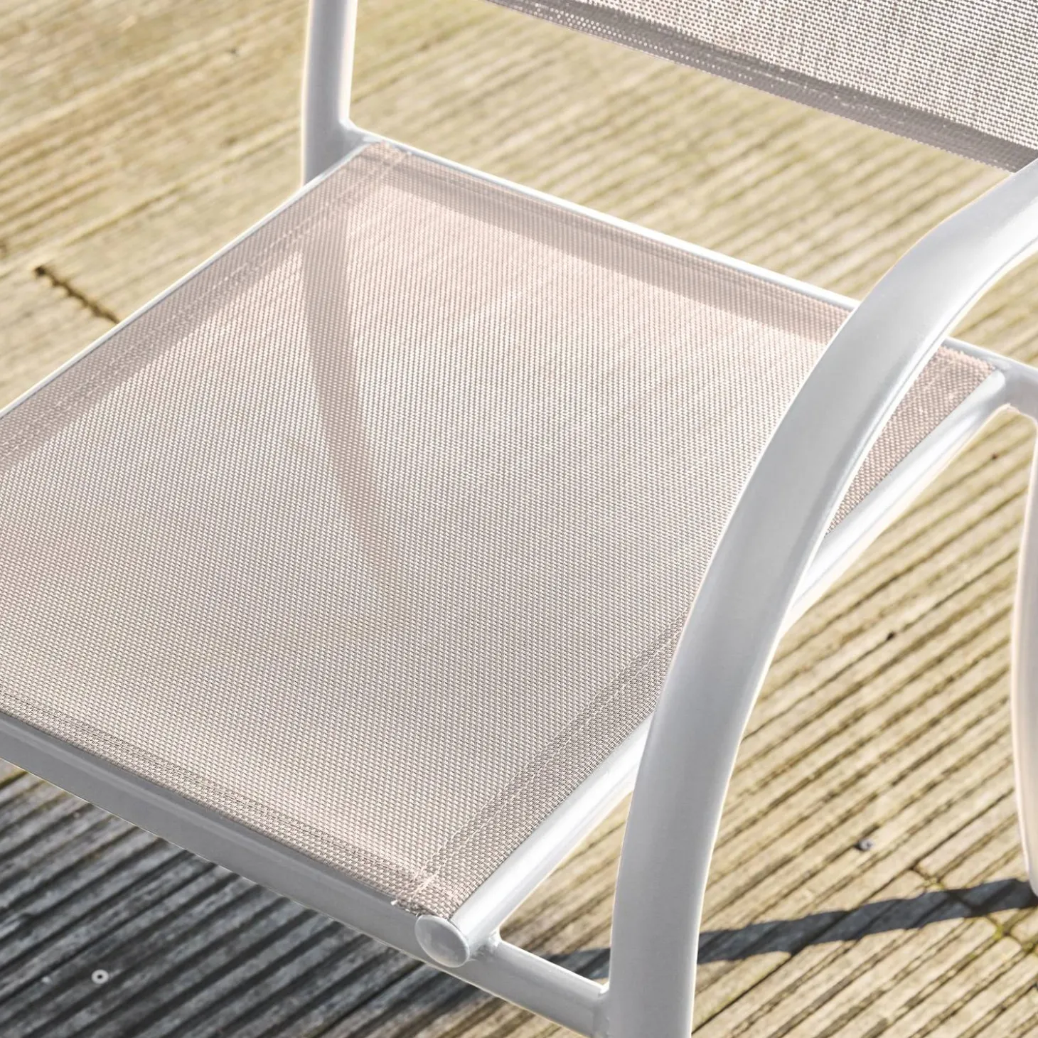 Silla de jardín de aluminio y textileno, set de 2