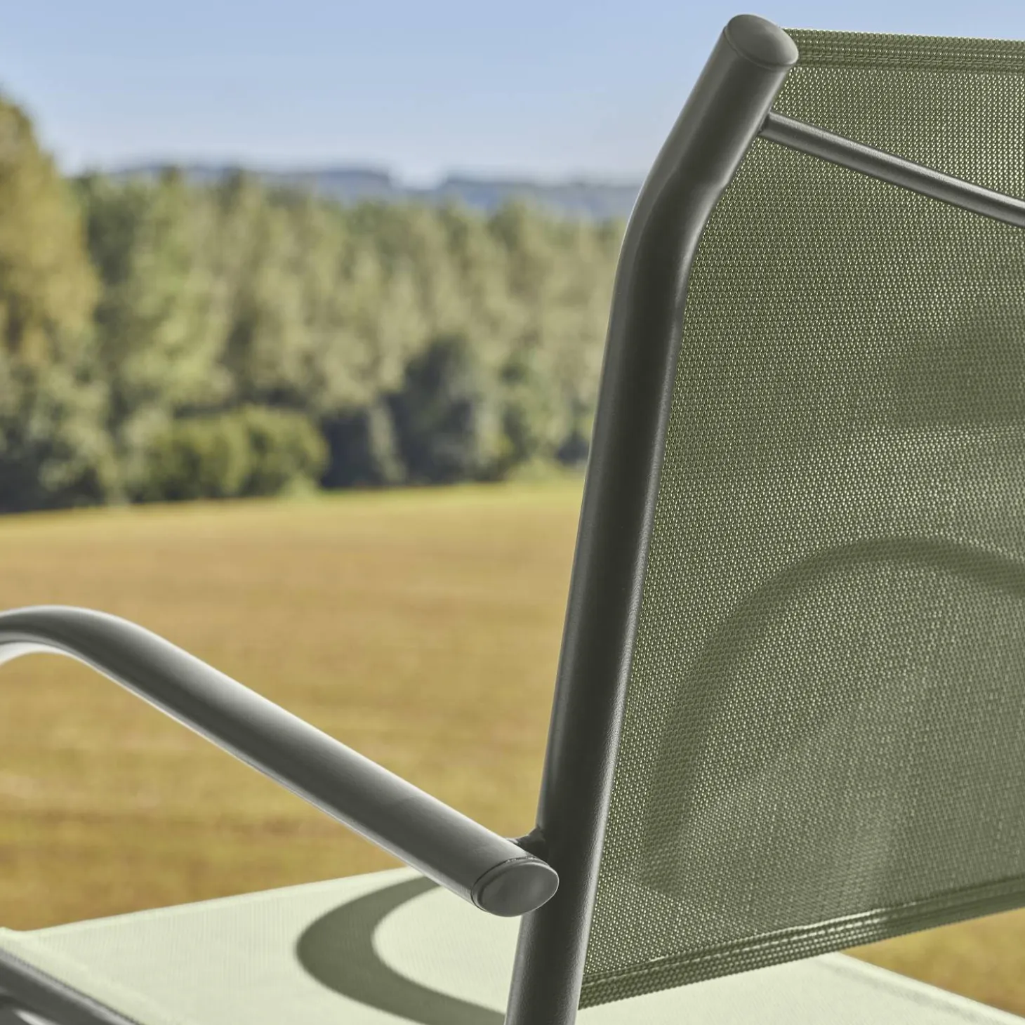 Silla de jardín de aluminio y textileno, set de 4