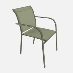 Silla de jardín de aluminio y textileno, set de 4