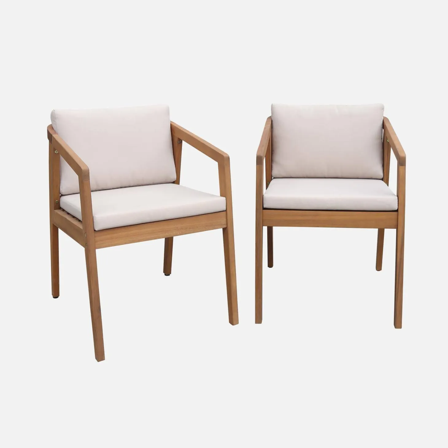 Silla de jardín de madera de acacia, set de 2