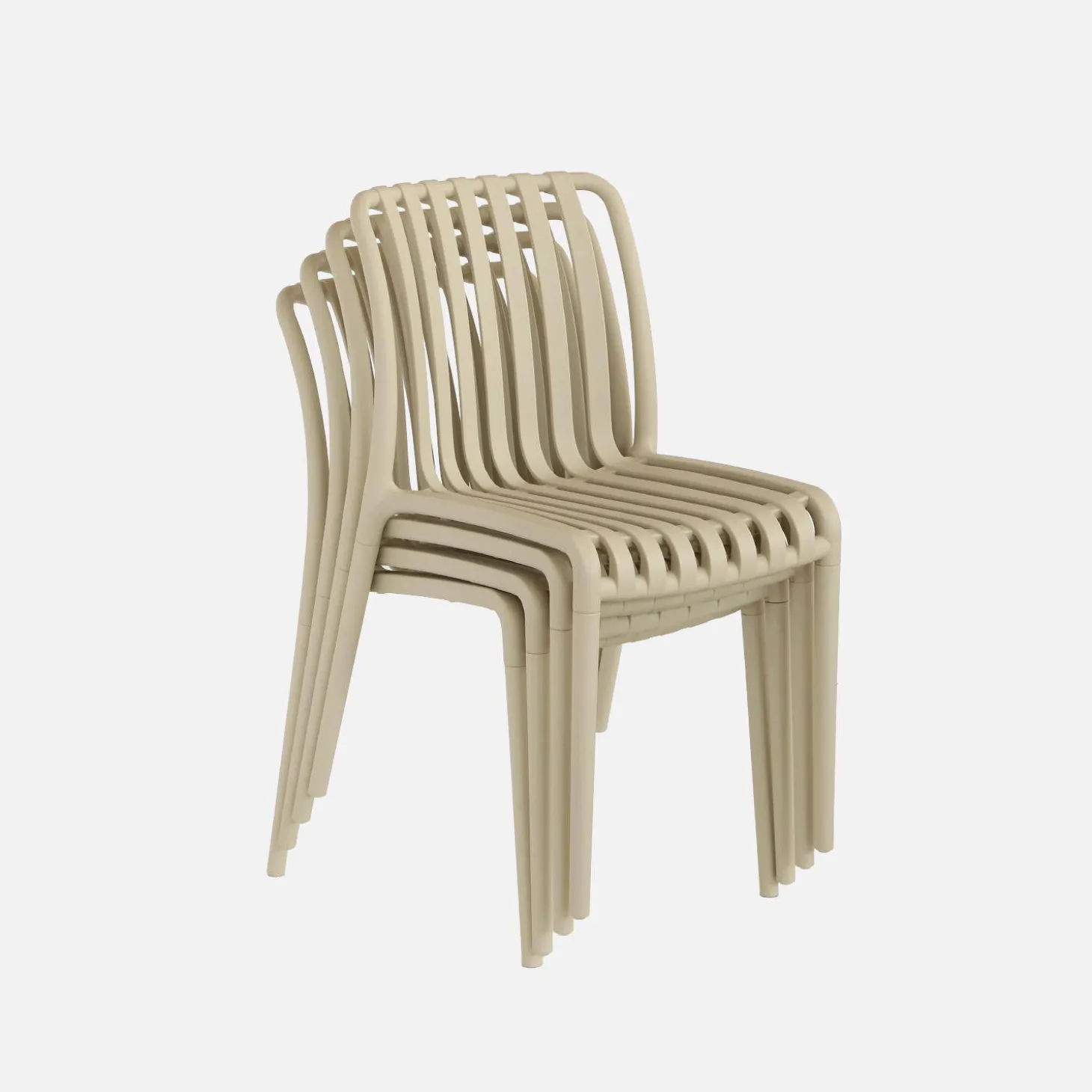 Silla de jardín de plástico, apilable, set de 4