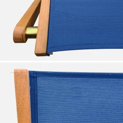 Silla de jardín plegable de madera de eucalipto, set de 2