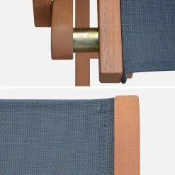Silla de jardín plegable de madera de eucalipto, set de 2