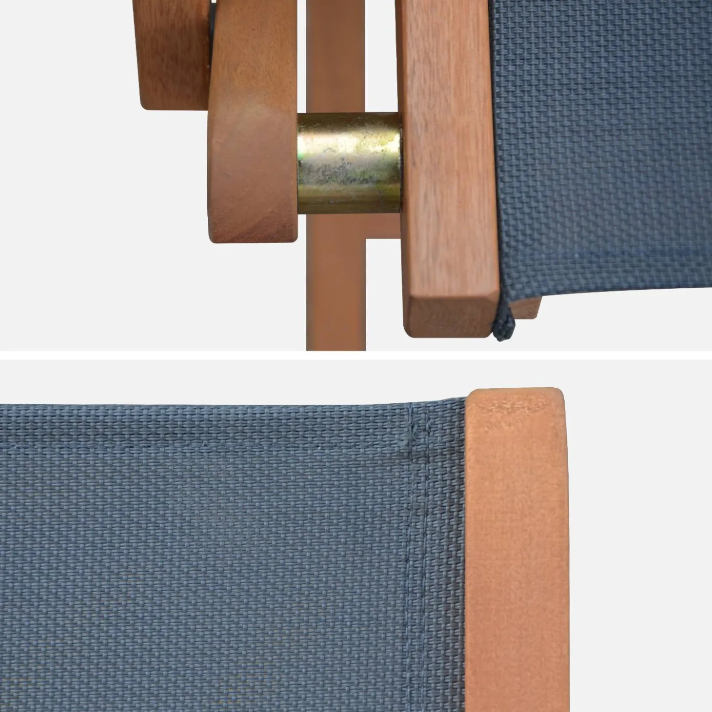 Silla de jardín plegable de madera de eucalipto, set de 2