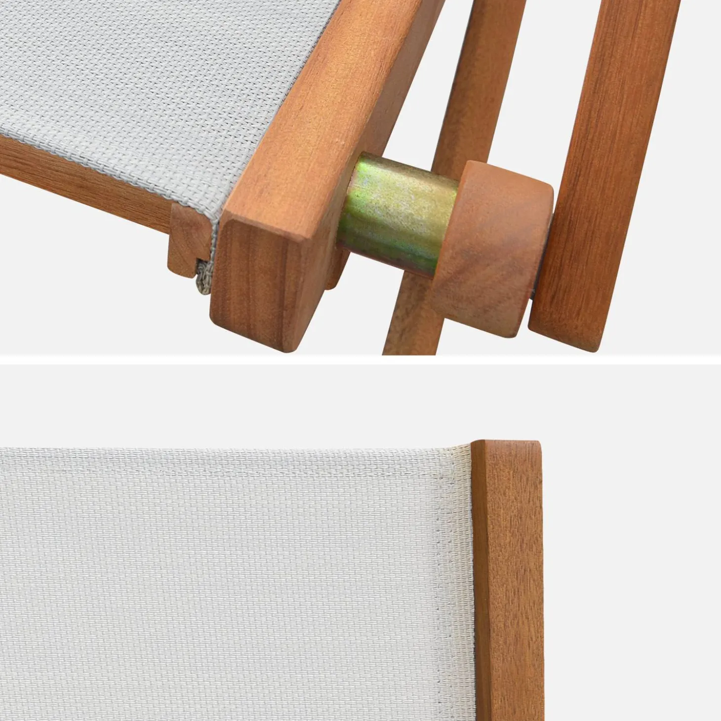 Silla de jardín plegable de madera de eucalipto, set de 2