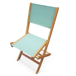 Silla de jardín plegable de madera de eucalipto, set de 2