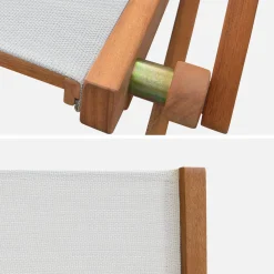 Silla de jardín plegable de madera de eucalipto, set de 2