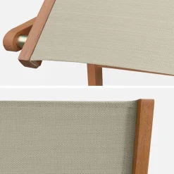 Silla de jardín plegable de madera de eucalipto, set de 2