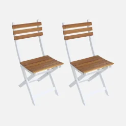 Silla de jardín plegable de madera de acacia (lote de 2)