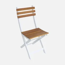 Silla de jardín plegable madera de acacia, set de 4