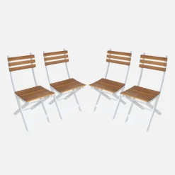 Silla de jardín plegable madera de acacia, set de 4