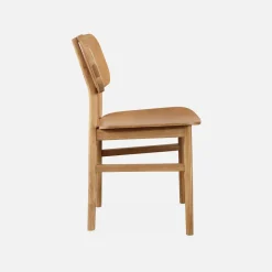 Silla de madera de hevea, set de 2