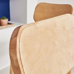 Silla de madera de hevea, set de 2