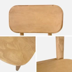 Silla de madera de hevea, set de 2