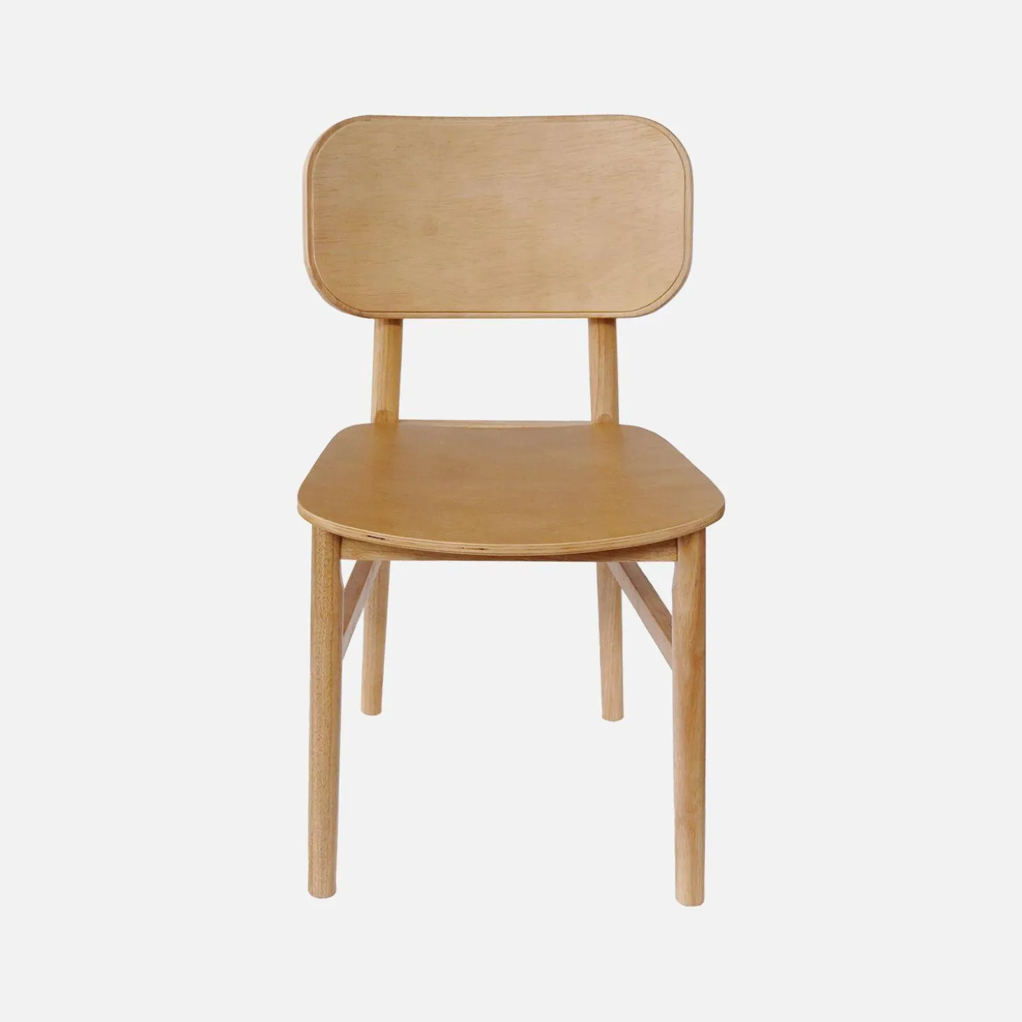 Silla de madera de hevea, set de 2