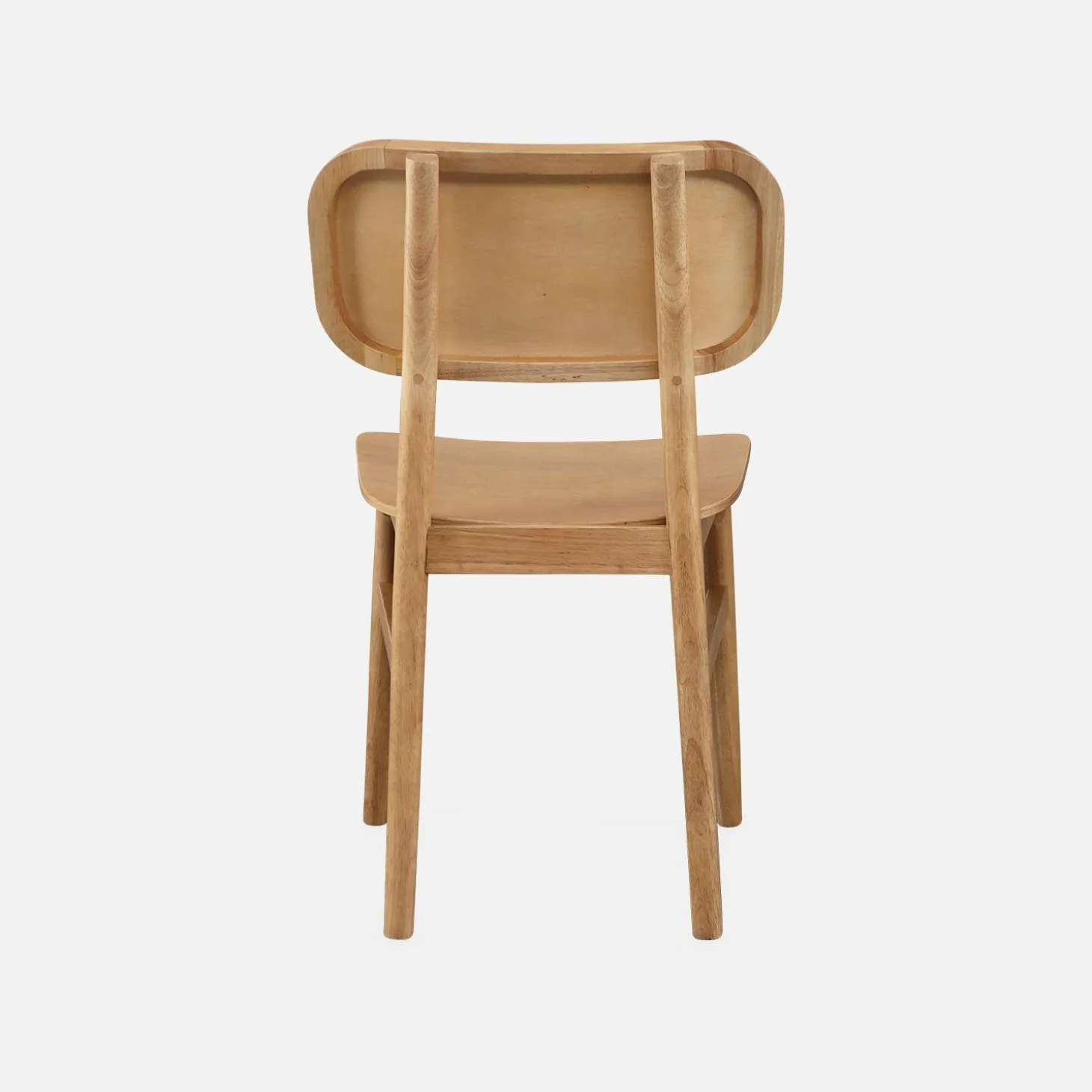 Silla de madera de hevea, set de 2