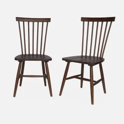 Silla de madera de hevea, set de 2