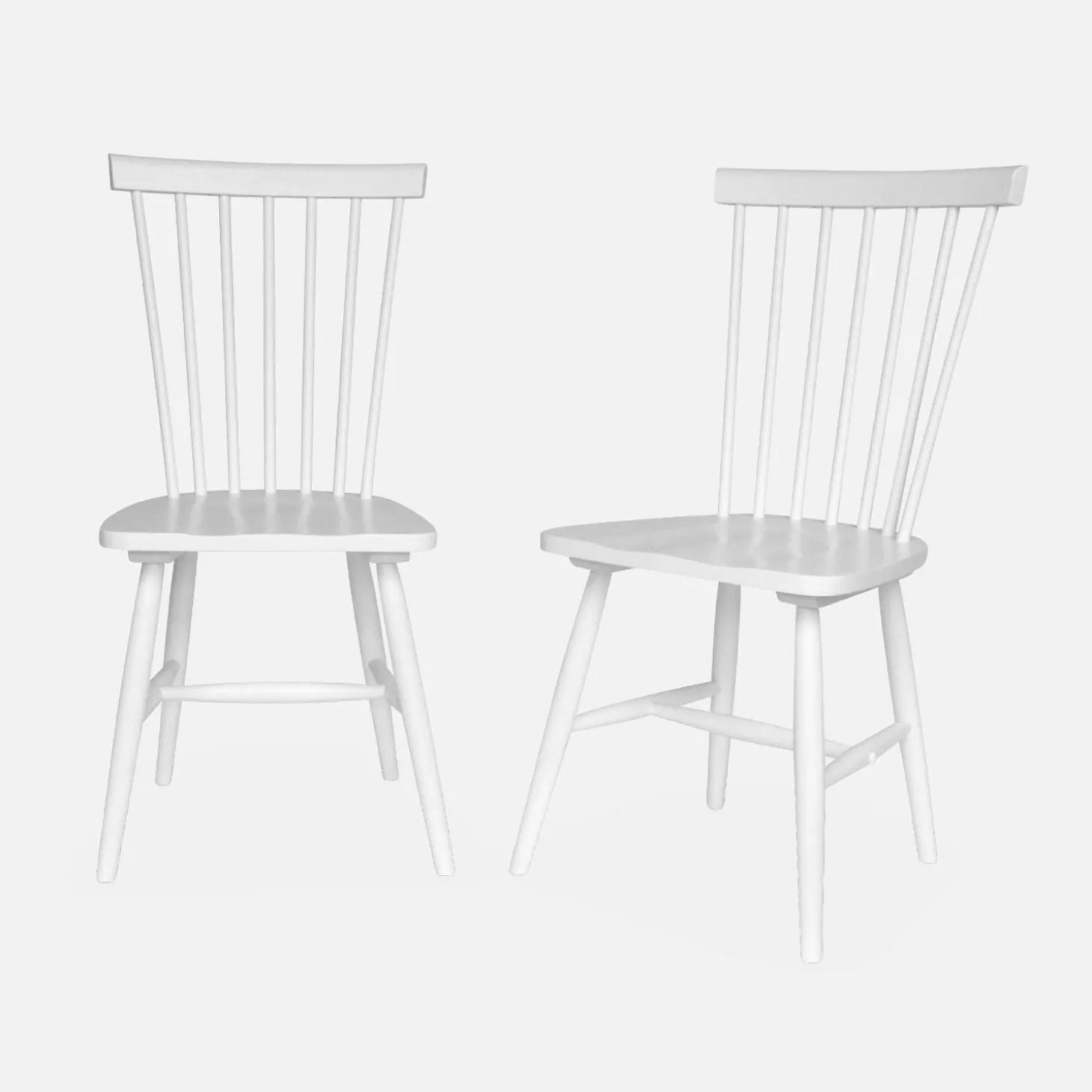 Silla de madera de hevea, set de 2