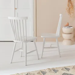 Silla de madera de hevea, set de 2