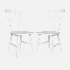 Silla de madera de hevea, set de 2