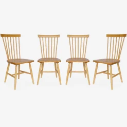 Silla de madera de hevea, set de 4