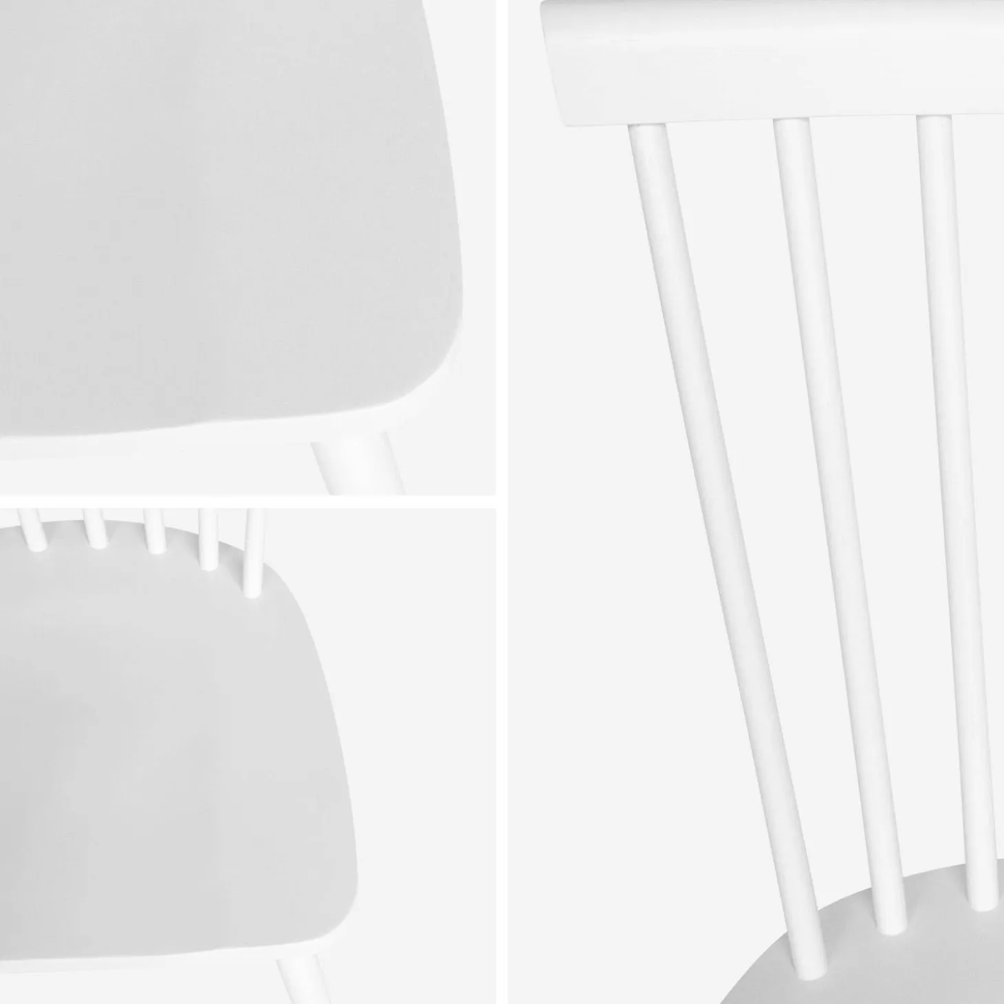 Silla de madera de hevea, set de 4