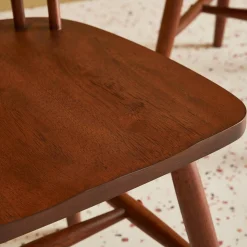 Silla de madera de hevea, set de 4