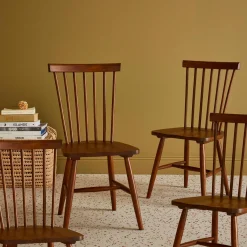 Silla de madera de hevea, set de 4