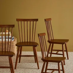 Silla de madera de hevea, set de 4