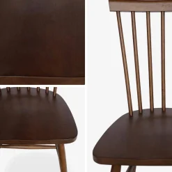 Silla de madera de hevea, set de 4