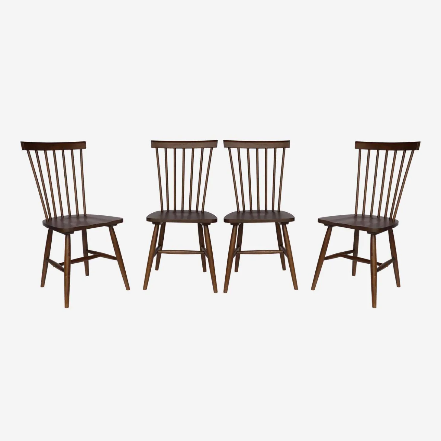 Silla de madera de hevea, set de 4