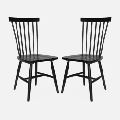 Silla de madera de hevea, set de 2