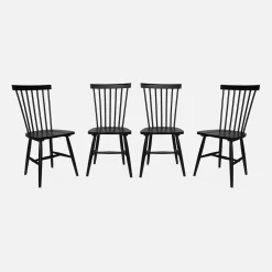 Silla de madera de hevea, set de 4